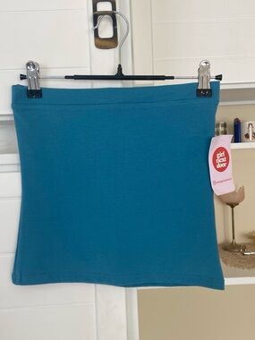 Teal cropped tube top